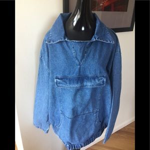 VTGE The J Peterman Co Jean Jacket Shirt Men SZ L